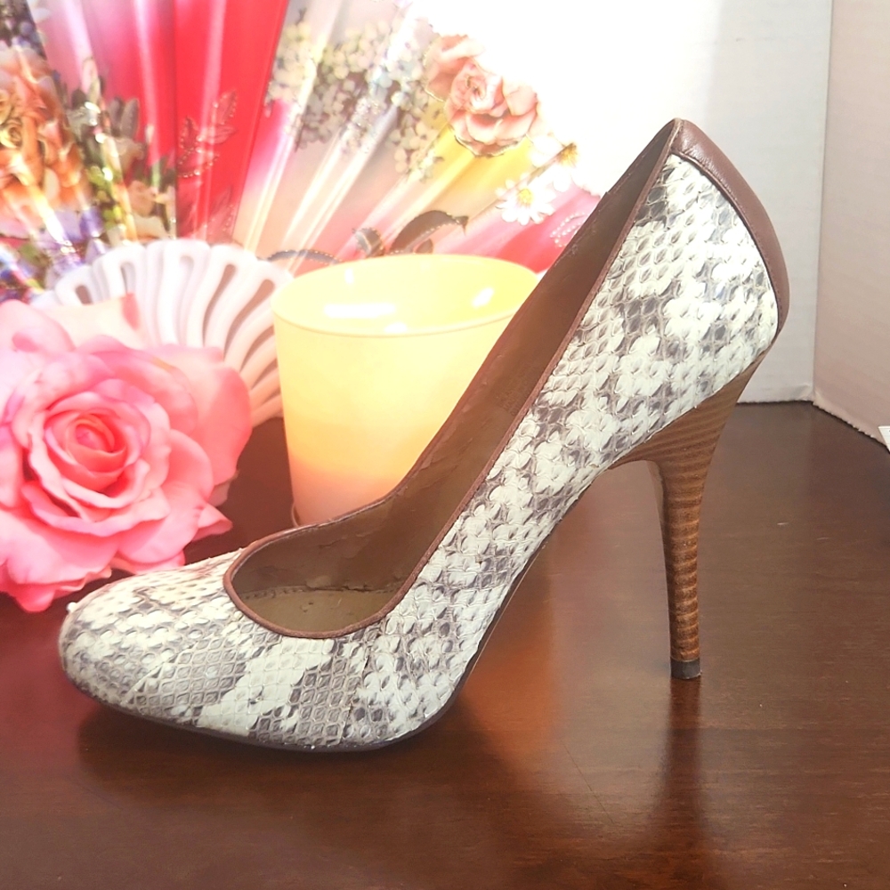 Elegant Leather Upper 3 in High heel pump